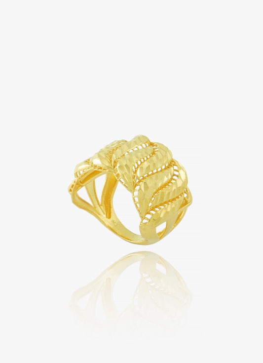 916 Gold Leaf Turban Ring