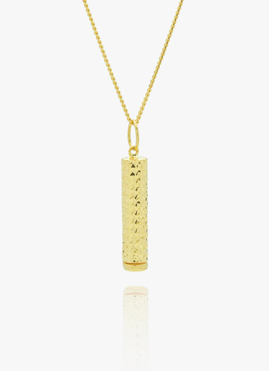 916 Gold Textured Linear Bar Pendant