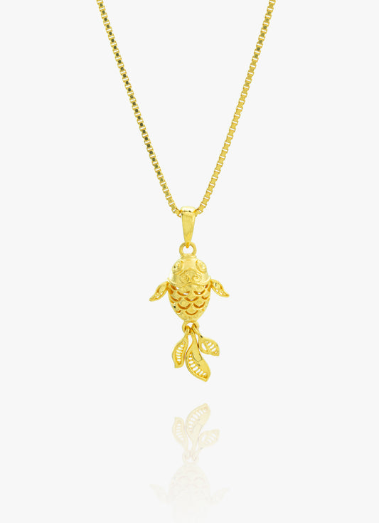 916 Gold goldfish pendant