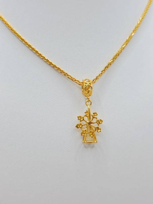 916 Gold Money Wheel Pendant