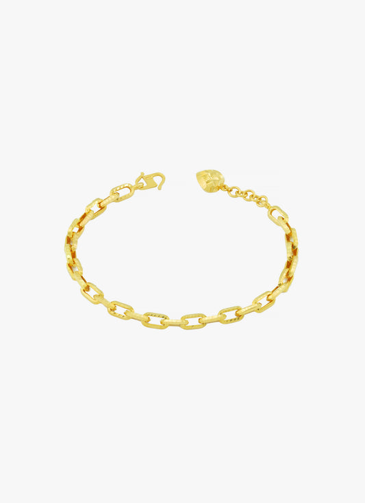 916 Gold Polished Love Link Bracelet