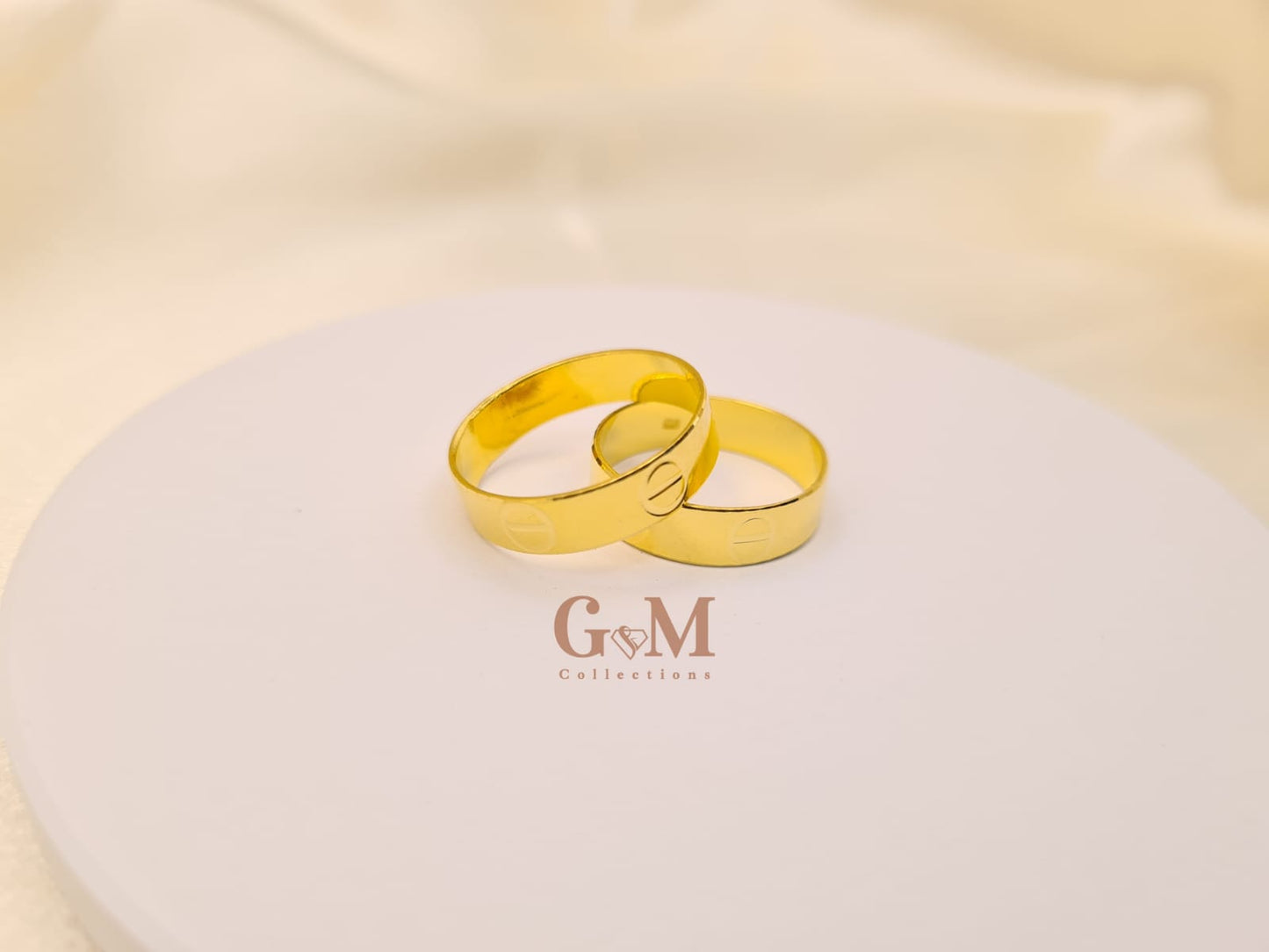 916 Gold Plain C Ring – G&M Collections Pte Ltd