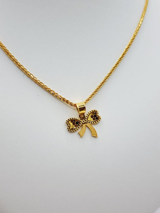 916 Gold Ribbon Pendant
